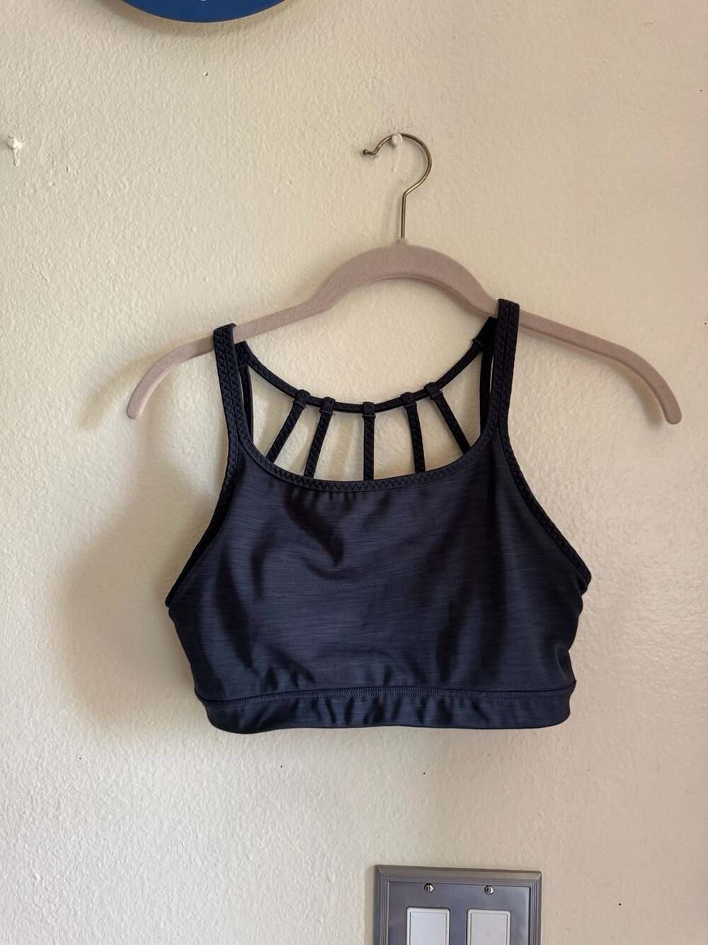 Athleta Max Out Tank 2-in-1 Bra & Tank Top, Heather Gray, Size S W174